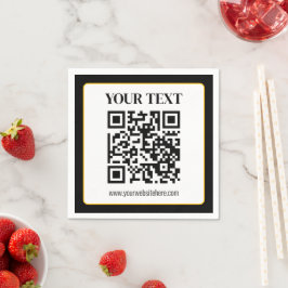 Geschäfts-QR-Code mit oberem und unterem Text, Sch Serviette