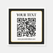Geschäfts-QR-Code mit oberem und unterem Text, Sch Serviette (Vorderseite)