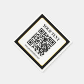 Geschäfts-QR-Code mit oberem und unterem Text, Sch Serviette (Ecke)