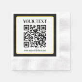 Geschäfts-QR-Code mit oberem und unterem Text, Sch Serviette (Vorderseite)