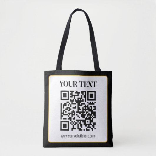 Geschäfts-QR-Code mit oberem und unterem Text, Sch Tasche (Vorderseite)