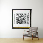 Geschäfts-QR-Code mit oberem und unterem Text, Sch Wandteppich (Beispiel (Horizontal))