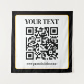 Geschäfts-QR-Code mit oberem und unterem Text, Sch Wandteppich (Vorderseite)