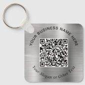 Geschäfts-QR-Code-Promo-Silber Schlüsselanhänger (Vorderseite)