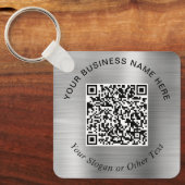 Geschäfts-QR-Code-Promo-Silber Schlüsselanhänger (Vorderseite)