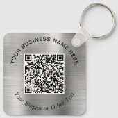 Geschäfts-QR-Code-Promo-Silber Schlüsselanhänger (Rückseite)