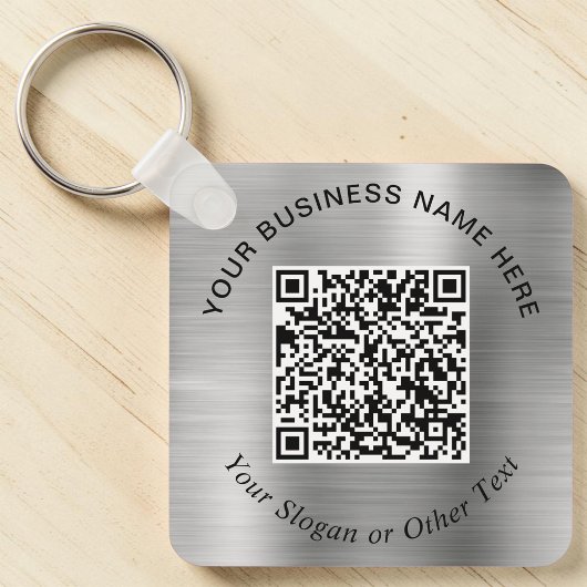 Geschäfts-QR-Code-Promo-Silber Schlüsselanhänger