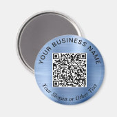 Geschäfts-QR-Code Promotional Blau Magnet (Vorderseite/Rückseite)