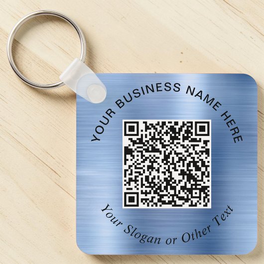 Geschäfts-QR-Code Promotional Blau Schlüsselanhänger