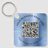 Geschäfts-QR-Code Promotional Blau Schlüsselanhänger (Vorderseite)