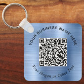 Geschäfts-QR-Code Promotional Blau Schlüsselanhänger (Vorderseite)