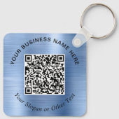Geschäfts-QR-Code Promotional Blau Schlüsselanhänger (Rückseite)