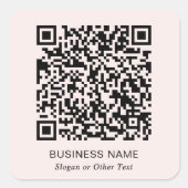 Geschäfts-QR-Code Rosa Quadratischer Aufkleber (Vorderseite)