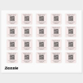 Geschäfts-QR-Code Rosa Quadratischer Aufkleber (Blatt)