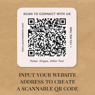 Geschäfts-QR-Code Rosa Quadratischer Aufkleber