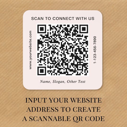 Geschäfts-QR-Code Rosa Quadratischer Aufkleber