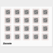Geschäfts-QR-Code Rosa Quadratischer Aufkleber (Blatt)