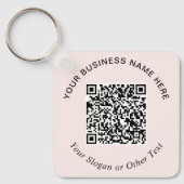 Geschäfts-QR-Code Rosa Werbeartikel Schlüsselanhänger (Vorderseite)