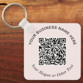 Geschäfts-QR-Code Rosa Werbeartikel Schlüsselanhänger (Vorderseite)