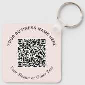 Geschäfts-QR-Code Rosa Werbeartikel Schlüsselanhänger (Rückseite)
