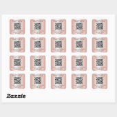Geschäfts-QR-Code Roségold Quadratischer Aufkleber (Blatt)