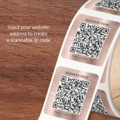 Geschäfts-QR-Code Roségold Quadratischer Aufkleber