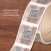 Geschäfts-QR-Code Roségold Quadratischer Aufkleber
