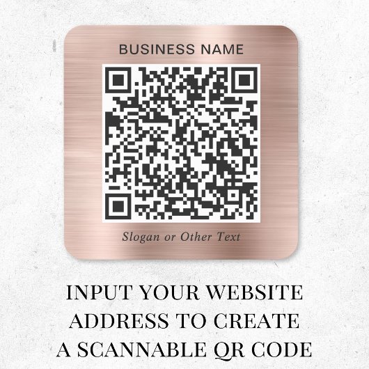 Geschäfts-QR-Code Roségold Quadratischer Aufkleber