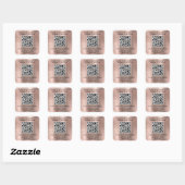 Geschäfts-QR-Code Roségold Quadratischer Aufkleber (Blatt)