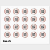 Geschäfts-QR-Code Roségold Runder Aufkleber (Blatt)