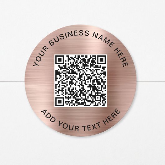 Geschäfts-QR-Code Roségold Runder Aufkleber