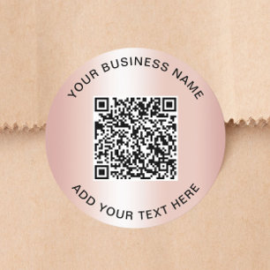 Geschäfts-QR-Code Roségold Runder Aufkleber