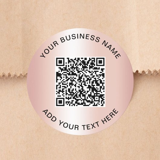 Geschäfts-QR-Code Roségold Runder Aufkleber