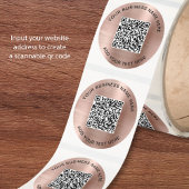 Geschäfts-QR-Code Roségold Runder Aufkleber
