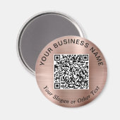Geschäfts-QR-Code Roségold Werbeartikel Magnet (Vorderseite/Rückseite)
