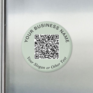 Geschäfts-QR-Code Sage Green Werbeartikel Magnet