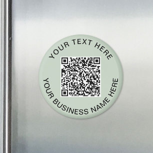 Geschäfts-QR-Code Sage Green Werbeartikel Magnet
