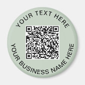 Geschäfts-QR-Code Sage Green Werbeartikel Magnet (Vorne)