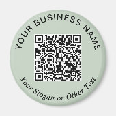 Geschäfts-QR-Code Sage Green Werbeartikel Magnet (Vorne)