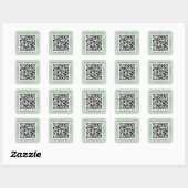 Geschäfts-QR-Code Sage Grün Quadratischer Aufkleber (Blatt)