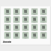 Geschäfts-QR-Code Sage Grün Quadratischer Aufkleber (Blatt)