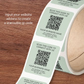 Geschäfts-QR-Code Sage Grün Quadratischer Aufkleber