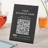 Geschäfts-QR-Code-Scan zum Verbinden Schwarz Sockelschild (In Situ)