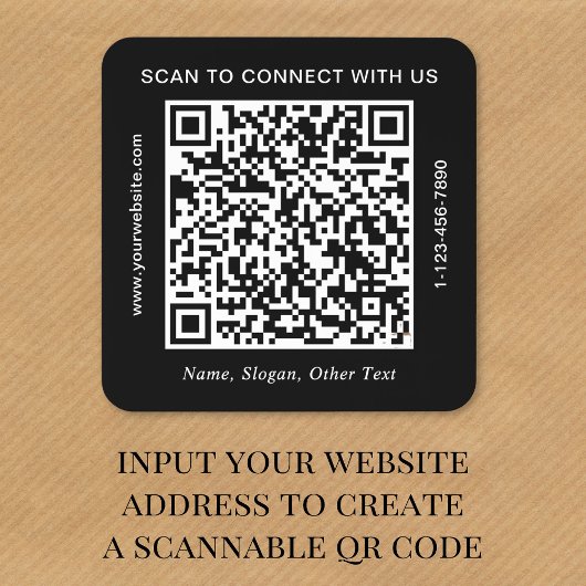 Geschäfts-QR-Code Schwarz Quadratischer Aufkleber