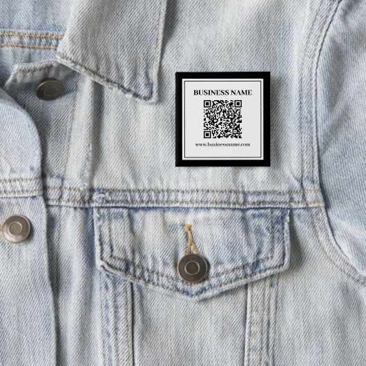 Geschäfts-QR-Code | Schwarz & Weiß Button (Beispiel)