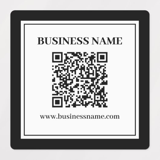 Geschäfts-QR-Code | Schwarz & Weiß Etiketten (Design 1)