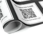 Geschäfts-QR-Code | Schwarz & Weiß Geschenkpapier (Rolleneckpunkt)