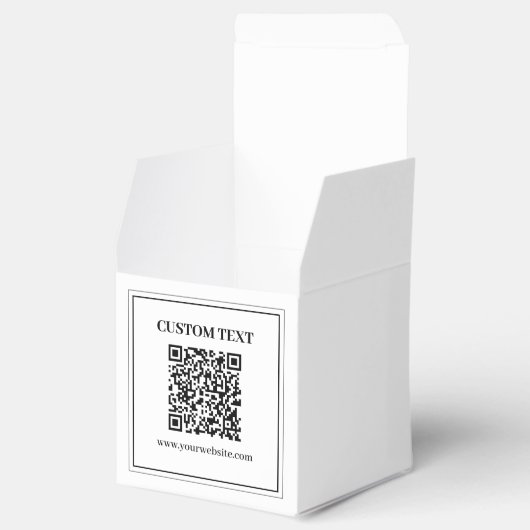 Geschäfts-QR-Code | Schwarz & Weiß Geschenkschachtel (Geöffnet)