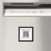 Geschäfts-QR-Code | Schwarz & Weiß Magnet (In Situ (Geschirrspüler))