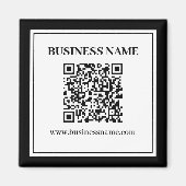 Geschäfts-QR-Code | Schwarz & Weiß Magnet (Vorne)